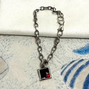 Brighton Charm Bracelet with Teacher Charm Silver Plated Double Lobster Claw